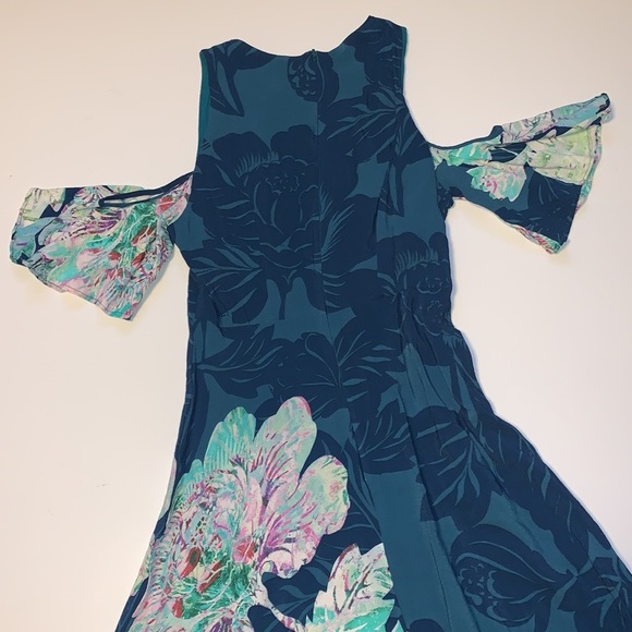 Anthropologie Maeve “Elia” Floral Print Cold Shoulder Dress - Women’s Size 4 - Picture 3 of 11